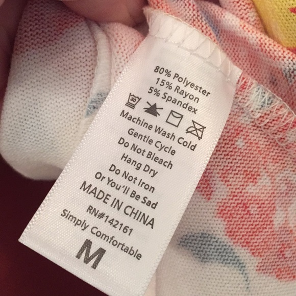 White & Orange Floral Swing Style Sweater w/Pockets Sz M NWT - Picture 7 of 10